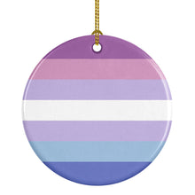 Load image into Gallery viewer, Bigender Pride Ceramic Ornament