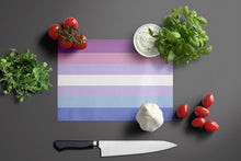 Load image into Gallery viewer, Bigender Pride Glass Cutting Boards – Durable, Decorative Kitchen Art Large