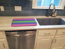 Load image into Gallery viewer, Trigender Pride Dish Drying Mat – Absorbent, Artistic Kitchen Essentials