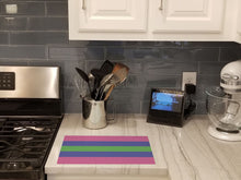 Load image into Gallery viewer, Trigender Pride Glass Cutting Boards – Durable, Decorative Kitchen Art Large