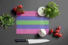 Load image into Gallery viewer, Trigender Pride Glass Cutting Boards – Durable, Decorative Kitchen Art Large