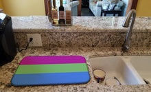 Load image into Gallery viewer, Polisexual Pride Dish Drying Mat – Absorbent, Artistic Kitchen Essentials