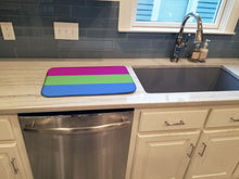 Load image into Gallery viewer, Polisexual Pride Dish Drying Mat – Absorbent, Artistic Kitchen Essentials