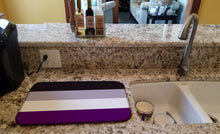 Load image into Gallery viewer, Asexual Pride Dish Drying Mat – Absorbent, Artistic Kitchen Essentials