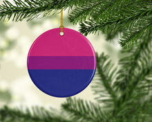Load image into Gallery viewer, Bisexual Pride Ceramic Ornament