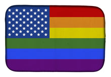 Load image into Gallery viewer, USA Gay Pride Dish Drying Mat – Absorbent, Artistic Kitchen Essentials