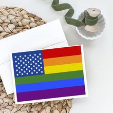 Load image into Gallery viewer, USA Gay Pride Greeting Cards -  Blank Note Cards – 8-Pack of Artist-Designed Cards with Envelopes