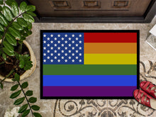 Load image into Gallery viewer, USA Gay Pride Doormat - 24x36 Decorative Floor Mat – Indoor/Outdoor Rug with Artistic Flair