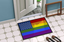 Load image into Gallery viewer, USA Gay Pride Doormat - 24x36 Decorative Floor Mat – Indoor/Outdoor Rug with Artistic Flair