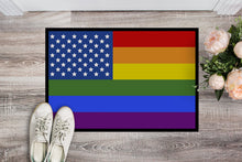 Load image into Gallery viewer, USA Gay Pride Doormat - 18x27 Decorative Floor Mat – Indoor/Outdoor Rug with Artistic Flair