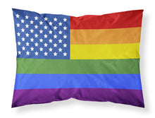 Load image into Gallery viewer, USA Gay Pride Fabric Standard Pillowcase – Artistic Decorative Front, White Back