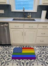 Load image into Gallery viewer, USA Gay Pride Machine Washable Memory Foam Mat