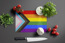 Load image into Gallery viewer, Gay Pride Progress Pride Glass Cutting Boards – Durable, Decorative Kitchen Art Large