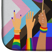 Load image into Gallery viewer, Gay Pride Parade Progress Pride Dish Drying Mat – Absorbent, Artistic Kitchen Essentials
