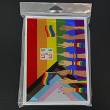 Load image into Gallery viewer, Gay Pride Parade Progress Pride Greeting Cards -  Blank Note Cards – 8-Pack of Artist-Designed Cards with Envelopes
