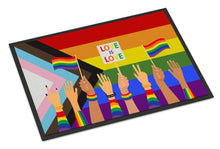 Load image into Gallery viewer, Gay Pride Parade Progress Pride Doormat - 24x36 Decorative Floor Mat – Indoor/Outdoor Rug with Artistic Flair
