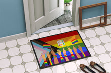 Load image into Gallery viewer, Gay Pride Parade Progress Pride Doormat - 18x27 Decorative Floor Mat – Indoor/Outdoor Rug with Artistic Flair