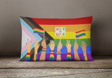 Load image into Gallery viewer, Gay Pride Parade Progress Pride Canvas Fabric Decorative Pillow