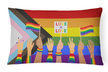 Load image into Gallery viewer, Gay Pride Parade Progress Pride Canvas Fabric Decorative Pillow