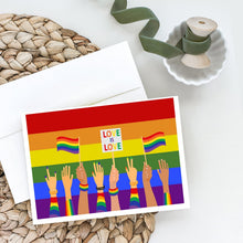 Load image into Gallery viewer, Gay Pride Parade Greeting Cards -  Blank Note Cards – 8-Pack of Artist-Designed Cards with Envelopes