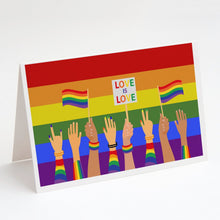 Load image into Gallery viewer, Gay Pride Parade Greeting Cards -  Blank Note Cards – 8-Pack of Artist-Designed Cards with Envelopes