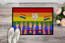 Load image into Gallery viewer, Gay Pride Parade Doormat - 24x36 Decorative Floor Mat – Indoor/Outdoor Rug with Artistic Flair