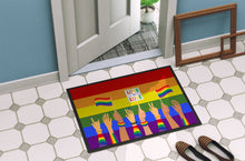 Load image into Gallery viewer, Gay Pride Parade Doormat - 24x36 Decorative Floor Mat – Indoor/Outdoor Rug with Artistic Flair