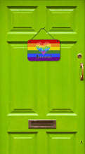 Load image into Gallery viewer, Gay Pride Love Wins Mosaic Heart Wall or Door Hanging Prints