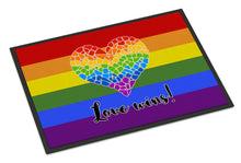 Load image into Gallery viewer, Gay Pride Love Wins Mosaic Heart Doormat - 24x36 Decorative Floor Mat – Indoor/Outdoor Rug with Artistic Flair