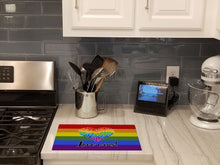 Load image into Gallery viewer, Gay Pride Love Wins Mosaic Heart Glass Cutting Boards – Durable, Decorative Kitchen Art Large