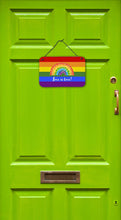 Load image into Gallery viewer, Gay Pride Love is Love Mosaic Rainbow Wall or Door Hanging Prints