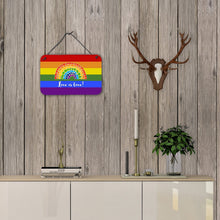Load image into Gallery viewer, Gay Pride Love is Love Mosaic Rainbow Wall or Door Hanging Prints
