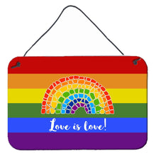 Load image into Gallery viewer, Gay Pride Love is Love Mosaic Rainbow Wall or Door Hanging Prints