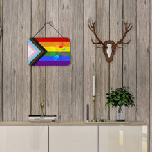 Load image into Gallery viewer, Gay Pride Peace Hands Progress Pride Wall or Door Hanging Prints