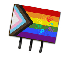Load image into Gallery viewer, Gay Pride Peace Hands Progress Pride Leash or Key Holder