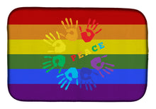Load image into Gallery viewer, Gay Pride Peace Hands Dish Drying Mat – Absorbent, Artistic Kitchen Essentials