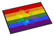 Load image into Gallery viewer, Gay Pride Peace Hands Doormat - 18x27 Decorative Floor Mat – Indoor/Outdoor Rug with Artistic Flair