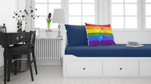 Load image into Gallery viewer, Gay Pride Peace Hands Fabric Standard Pillowcase – Artistic Decorative Front, White Back