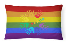 Load image into Gallery viewer, Gay Pride Peace Hands Canvas Fabric Decorative Pillow