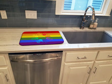 Load image into Gallery viewer, Gay Pride Love Hands Dish Drying Mat – Absorbent, Artistic Kitchen Essentials