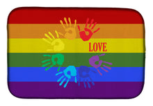 Load image into Gallery viewer, Gay Pride Love Hands Dish Drying Mat – Absorbent, Artistic Kitchen Essentials