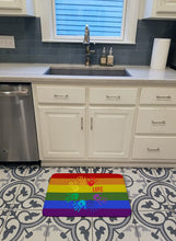 Load image into Gallery viewer, Gay Pride Love Hands Machine Washable Memory Foam Mat