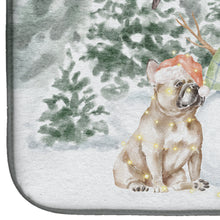 Load image into Gallery viewer, French Bulldog Fawn with Christmas Presents Dish Drying Mat – Absorbent, Artistic Kitchen Essentials