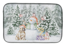 Load image into Gallery viewer, French Bulldog Fawn with Christmas Presents Dish Drying Mat – Absorbent, Artistic Kitchen Essentials