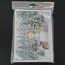 Load image into Gallery viewer, French Bulldog Brindle with Christmas Presents Greeting Cards -  Blank Note Cards – 8-Pack of Artist-Designed Cards with Envelopes