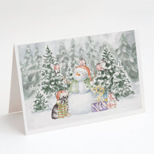 Load image into Gallery viewer, French Bulldog Brindle with Christmas Presents Greeting Cards -  Blank Note Cards – 8-Pack of Artist-Designed Cards with Envelopes