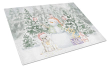 Load image into Gallery viewer, French Bulldog White with Christmas Presents Glass Cutting Boards – Durable, Decorative Kitchen Art Large
