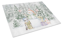 Load image into Gallery viewer, Corgi Blue Merle with Christmas Presents Glass Cutting Boards – Durable, Decorative Kitchen Art Large