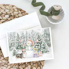 Load image into Gallery viewer, Corgi Black and Tan Points with Christmas Presents Greeting Cards -  Blank Note Cards – 8-Pack of Artist-Designed Cards with Envelopes