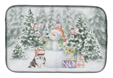 Load image into Gallery viewer, Corgi Puppy Black and Tan Points with Christmas Presents Dish Drying Mat – Absorbent, Artistic Kitchen Essentials